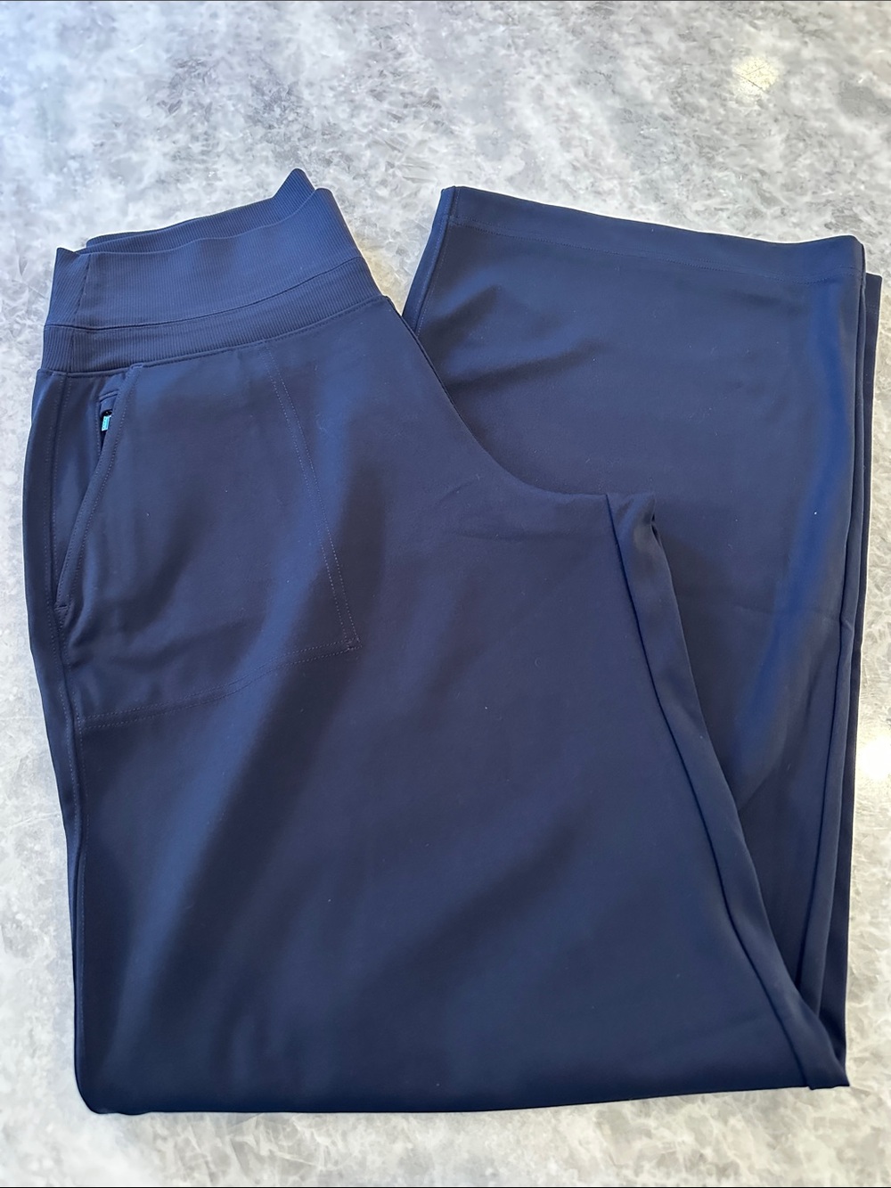 Athleta Venice Wide Leg Pants, Size M, Navy